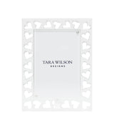 Tara Wilson Beveled Clear Lucite HEARTS Picture Frame