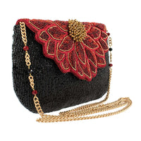 Mary Frances Crimson Bloom Handbag