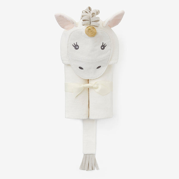 Elegant Baby White Unicorn Hooded Baby Bath Towel