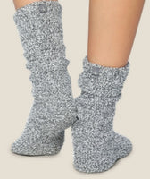Barefoot Dreams CozyChic Heathered Socks in Graphite/White