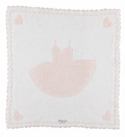 Barefoot Dreams COZYCHIC® SCALLOPED RECEIVING BLANKET in Pink/White