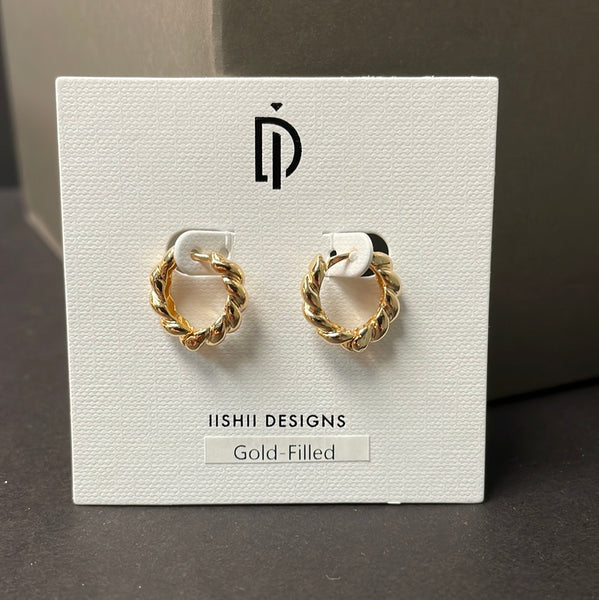 iishii Designs Gold Filled 14mm Twisted Hoop Earring