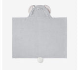 Elegant Baby Gray Bunny Hooded Baby Bath Towel