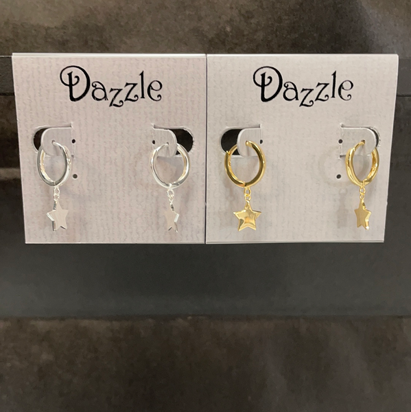 iishii Designs Plain Star Dangle Huggie earring