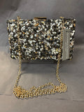 Sondra Roberts Stone and Shell Encrusted Box Clutch