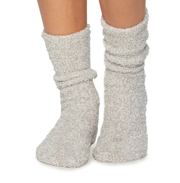 Barefoot Dreams CozyChic Heathered Socks in Oyster/White – DazzleUSA