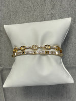 Iishii Designs CZ Double Row Cuff With Horsebit and Stud Accents