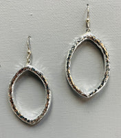 Simon Sebbag Sterling Silver Hammered Marquis Earring