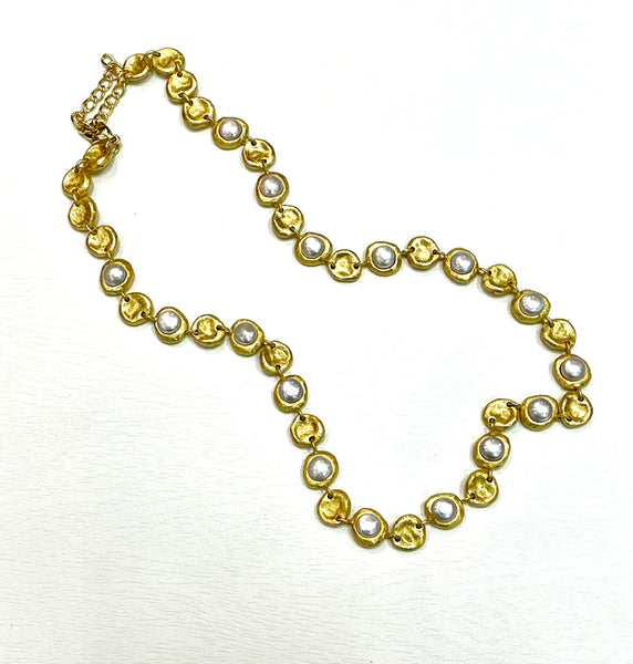 Marcia Moran Cora Coin and Pearl Necklace