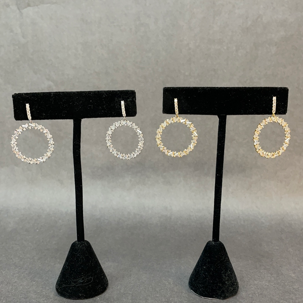 Theia Hista Open Circle Baguette Drop Earring