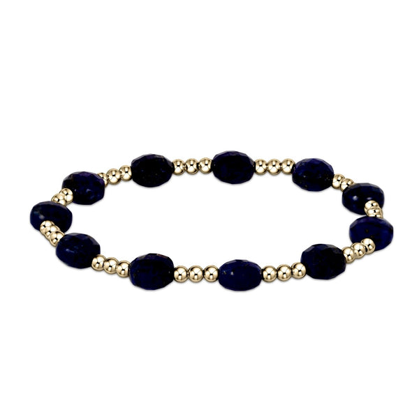 Enewton Admire 3mm Gold Bead Bracelet with Faceted Onyx