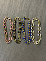 Iishii Designs Enamel and Gold Chain Link Bracelet