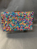 Sondra Roberts Stone and Shell Encrusted Box Clutch
